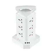 Multi-Function Vertical Tower With USB Universal Socket Creative Flat Cord Plug
