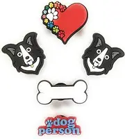 [Worked Like a Charm] WorkedLikeACharm Border Collie Dog Puppy Shoe Charms for Clog Shoes Decoration Gift, 5 pieces, Waterproof PVC, No Gemstone