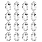 16 Pcs Hose Clamps, Stainless Steel SS201 5/8"- 1" (16-25mm) Pipe Screw Clamp