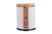 Eco Basics 5L Rubbish Bin Trash Garbage Can Waste Container Storage Round White