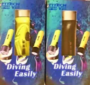 F2 FITECH IP68 High Power Diving Flashlight Yellow Torch up to 60m