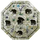 2'x2' Marble Console Table Top Rare MOP with elephant Design Inlay Home Decor