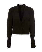 ring-detail cropped blazer UK10 Black