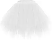 [Bridesmay] Women's Short Party Tutu Vintage Petticoat Ballet Bubble Skirt Small White