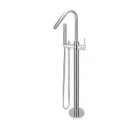 MEIR Round Floor Standing Bath Mixer and Hand Shower - Polished Chrome