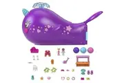 Polly Pocket - Sparkle Cove Adventure Narwhal Adventurer Boat Playset With 2 Micro Dolls & 13 Accessories - Mattel