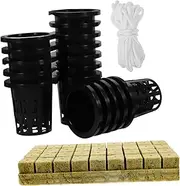 CIMAXIC Hydroponic Grow Baskets Planting Kits Humidity Dome Net Pots Hydroponic Nutrients for Indoor Gardening