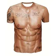 Funny Muscle T-shirt Anime Print 3D Funny Street Style For Men's Adults' 3D Print