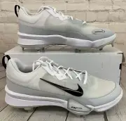 Nike FB2907-100 Force Zoom Trout 9 Pro Metal Baseball Cleats White Black US 13