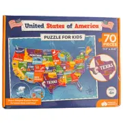 Map Of The USA Puzzle 70 State-Shaped Pieces Sealed-In-Box By Momo & Nashi