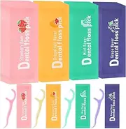 Geiserailie 100 Count Individually Wrapped Dental Picks Multi-Color Care Oral Flossers for Adults Floss Picks Bulk for Travel Hotel Restaurant Office Car Wedding
