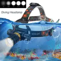 在飛比找蝦皮商城精選優惠-潛水頭燈 5000 流明 LED 潛水手電筒水下 100M 