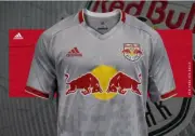 Mls Adidias Climalite New York RedBull Soccer Jersey Small Gray