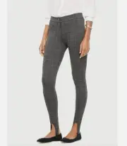 NWT Ann Taylor Women’s 6 Charcoal Grey Melange Plaid Stirrup Leggings Pants S