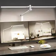 LED Desk Lamp, Double Swing Arm Wide Lighting Area Desk Lamps for Home Office wi
