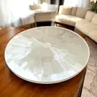 30" Stunning Round Selenite Coffee & Tea Table Modern Handmade Furniture Decors