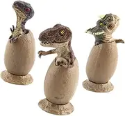 HEALSOPTHY 3pcs Half Hatching Dinosaur Egg Models Realistic Decoration for Rooms Parties and Dinosaur Lovers Unique Broken Shell Design and Safe Material