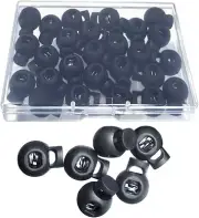 25 PCS Adjustable Ball Cord Lock round Toggle Stopper Cord Stop Toggle Rope Togg