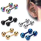 Stainless Steel Ball Stud Earrings Barbell Cartilage Tragus Helix Ear Piercing