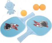 INOOMP Portable Table Tennis Trainer Indoor Hanging Pong Game with Rackets Balls Enhance Hand Eye Coordination Family Interaction for Home Use