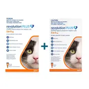 Revolution Plus Orange Medium Cats - 2.6-5kg (6 pack + 1 Free)