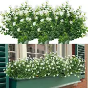 6 Bundles Artificial Flowers, Fake Artificial Greenery UV Resistant No Fade