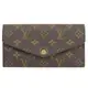 Louis Vuitton LV M62234 經典老花信封式翻蓋發財長夾.紫紅