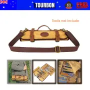 Tourbon Canvas Knives Roll Tool Carrier Bag Strap Mat Chefs Knife Storage Case