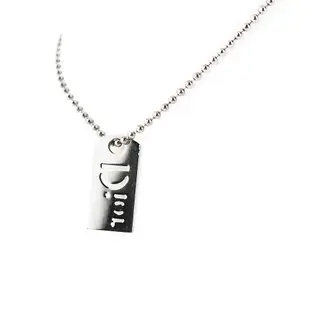 慈濟共善-88成新【Christian Dior迪奧】字母logo圓珠鏈吊牌鏤空項鍊 飾品 展示品