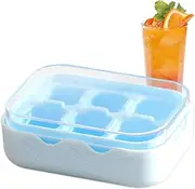 Baby Food Freezer Tray | Cube Maker Ice Trays with Lid and 6 Grids - Flexible Easy-Release Freezer Safe Holder for Home Kitchen Family Fiends