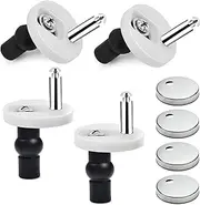 4 Pack Toilet Seat Fittings Fixings Quick Release Toilet Seat Top Fixings Soft Close Toilet Seat Hinges Replacement Kit with Rubber Screws Nuts Bolts for WC Toilet Blind Holes