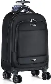 [Ponhog] Rolling Backpack - 15.6 inch Laptop Backpack with 4 Spinner Wheels Carry on Travel Backpack Water Resistant Wheeled Backpacks for Women Men Suitable for Overnight College Work Black, Black