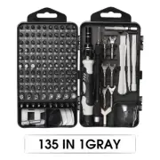 135 In 1 Black Precision Screwdriver Set Magnetic Repair Tool Kit