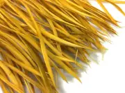 1 YARD - Old Gold Goose Biots Stripped Wing Wholesale Feather Trim Bulk Supply