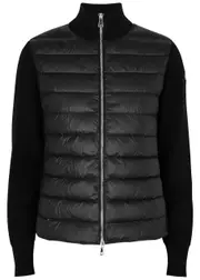 Moncler Quilted Shell and Wool Jacket - Black - M M
