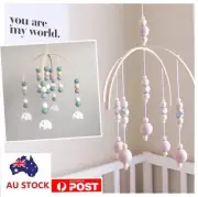 Baby crib mobile wooden cot hanging toys wind bell nursery room decoration