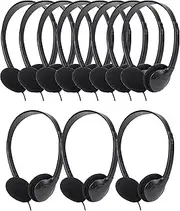 24 Packs Headphones Bulk for Kids Classrooms Set School Students Class Wired On-Ear Over-Ear Earphones Individually Bagged