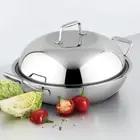Betzenstein 32cm Tri-ply Stainless Steel Non-stick Chinese Wok Lid Stir Fry