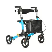 Elderly Rollator Lightweight Folding Walking Frame Mobility Aid Walker with Seat