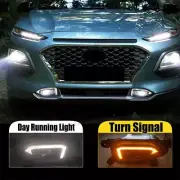 LED DRL Daytime Running Fog Light Lamps Fit For Hyundai Kona 2017-2020