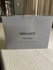 Wallace Felt Lined Flatware Storage Chest with Drawer, 15 Inch, Dark Walnut