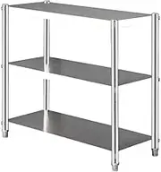 Three-Tier Kitchen Stainless Steel shelf, Adjustable Floor mat Length 15.75 * 7.87 * 23.62 inches