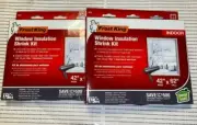 2 - Frost King Window Insulation Shrink Kits Indoor 42" Wide x 62" Tall