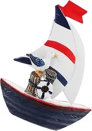 HOOTNEE Classic Mediterranean Wooden Sailboat Decor Home Decorative Accessory Lifelike Model Office/Bedroom Decor 's Present