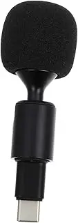 CLISPEED 1Pc Type C Recording Microphone Flexible Bendable Design for Mobile Phones Computers Compatible with Android Devices Lightweight Portable Mic with Sponge Cover for Sound