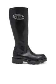 [Diesel] Diesel - D-Hammer-Leather knee-high boots - Boots - Woman - Black 37 Black