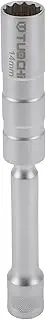 X AUTOHAUX Spark Plug Impact Socket 150mm for Car Motorcycle Dirtbike Repair Hardware Tool CR-V Silver Tone Durable 12 Point 14mm 3/8 Inch Drive