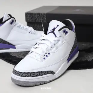 AIR JORDAN 3 RETRO Dark Iris 白紫 爆裂紋 AJ3 籃球鞋【CT8532-105】KS