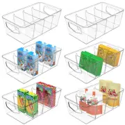 Storage Organizer Bins 6 Pack Clear Pantry Organization and Storage Container...