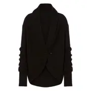 [Alberta Ferretti] Alberta Ferretti Wool-blend Cardigan 46 IT BLACK